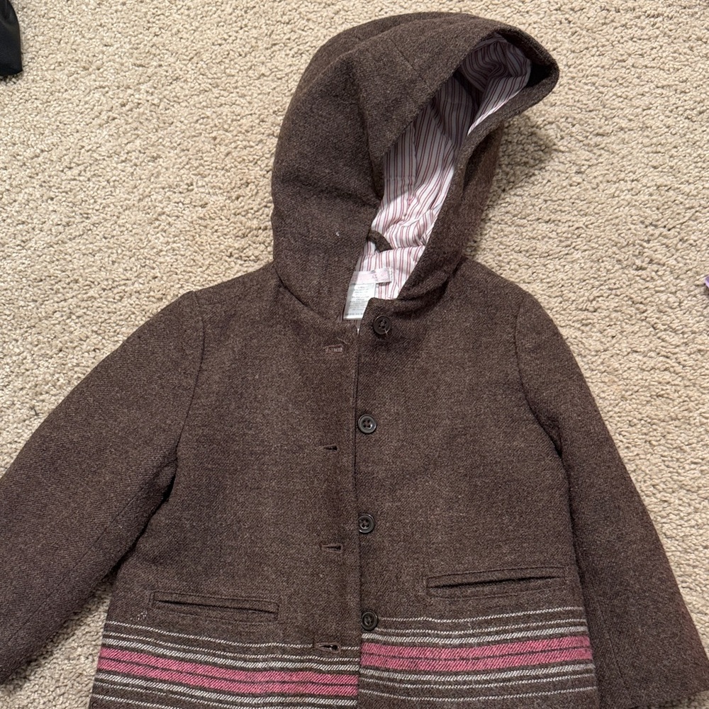Janie and Jack Brown Hooded Coat
